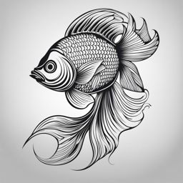 fish tattoo black and white design 