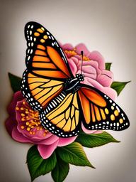 monarch butterfly tattoo traditional  