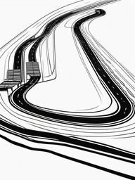 Race Track Coloring Pages - Exciting Track for Racing Cars  minimal black outline printable sheet, coloring page