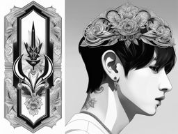 jungkook tattoo black and white design 