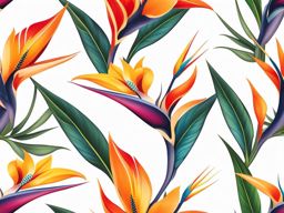 Bird of paradise tattoo, Tattoos featuring the vibrant and exotic bird of paradise flower. ,colorful, tattoo pattern, clean white background