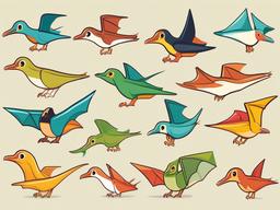 Cute Pterodactyl Clipart,Charming illustrations of cute pterodactyls  vector clipart