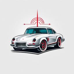 Car Heartbeat Tattoo - Showcase your passion for cars with a tattoo featuring a rhythmic heartbeat line and a car.  simple vector color tattoo,minimal,white background