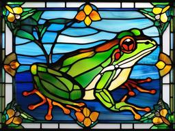 Frog Stained Glass - Admire the beauty of frogs in stained glass, featuring these amphibians in colorful and artistic compositions.  