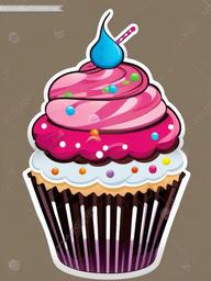 Cupcake clipart - cupcake with colorful frosting and sprinkles  