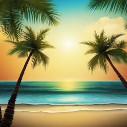 Beach background - beach background palm trees  