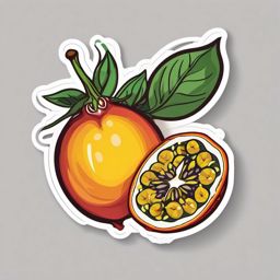 Passion Fruit Sticker - Tart and aromatic, a passion fruit-colored burst of flavor, , sticker vector art, minimalist design