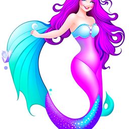 mermaid clipart - aquarina, a graceful and ocean-dwelling mermaid. 