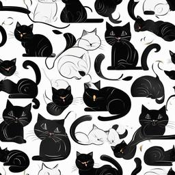 Cat Background Wallpaper - black cat on white background  