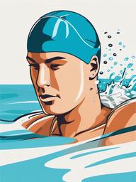 Swimmer clipart - swimmer doing backstroke in a competition  color,minimalist,vector clipart