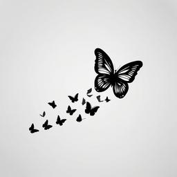 butterfly footprint tattoo  simple color tattoo,white background,minimal