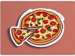 Pizza sticker, Delicious , sticker vector art, minimalist design
