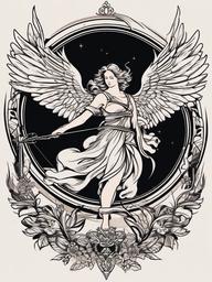 angel shooting arrow tattoo  vector tattoo design