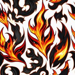 fire and lightning tattoo  simple color tattoo,white background