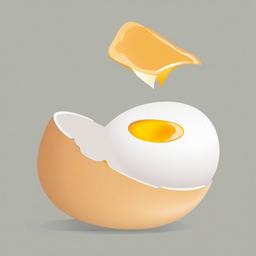 Egg clipart - boiled egg being peeled  color,minimalist,vector clipart