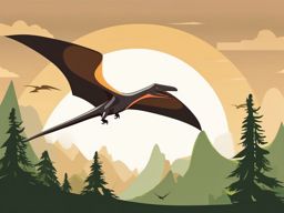 Pterodactyl clipart - Extinct flying reptile from the dinosaur era, ,color clipart vector style