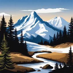 mountain clipart - a towering, snow-capped mountain. 