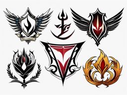 fairy tail crest tattoo  simple color tattoo style,white background