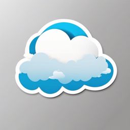 Cloud Sticker - Fluffy white cloud design, ,vector color sticker art,minimal