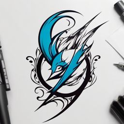 fairy tail symbol tattoo  simple color tattoo style,white background