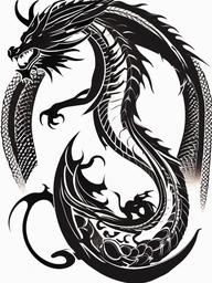 Best Dragon Tattoo Designs - Creative and exceptional designs for dragon-themed tattoos.  simple color tattoo,minimalist,white background