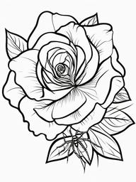 Rose Coloring Pages - Rose with a spider  simple coloring pages