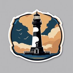 Cape Hatteras Lighthouse sticker- Iconic lighthouse on the Outer Banks of North Carolina, , sticker vector art, minimalist design