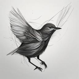 a drawing of bird  minimal rough scribbles,doodles,black and white