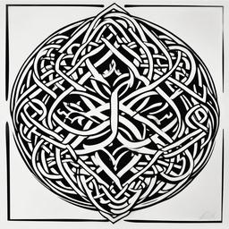 celtic manhood knot tattoo  simple color tattoo,minimal,white background