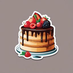 Cake Sticker - Delicious slice of cake, ,vector color sticker art,minimal