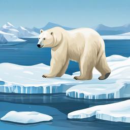 Bear clipart - polar bear on an ice floe  