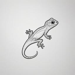 Minimalist Gecko Tattoo - A simple and understated gecko tattoo design with clean lines.  simple color tattoo design,white background