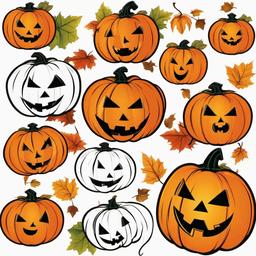 Jack O Lantern clipart - group of Jack O Lanterns  clipart