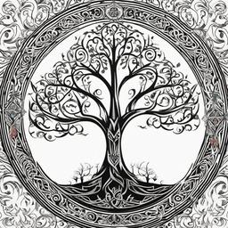 white tree of gondor tattoo  simple vector color tattoo