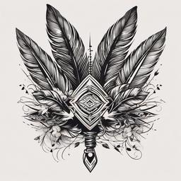 arrow and feather tattoo  vector tattoo design