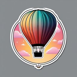 Romantic Hot Air Balloon Ride Emoji Sticker - Soaring through the skies of love, , sticker vector art, minimalist design