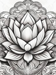 White lotus tattoo, Elegant and meaningful tattoos showcasing the white lotus flower. ,colorful, tattoo pattern, clean white background