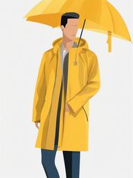 Raincoat with an umbrella clipart.  vector style illustration, white background