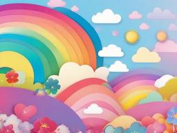 Wallpaper Rainbow Cute  