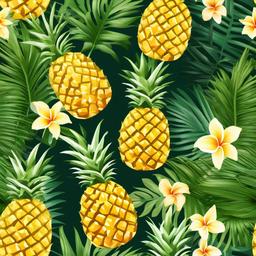 Pineapple clipart - pineapple surrounded by tropical leaves  clipart