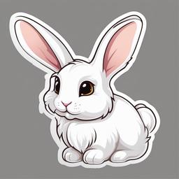 Lapin Blanc Rabbit cartoon - small, white breed raised for fur  cartoon sticker style