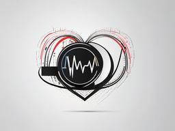 Heartbeat Monitor Tattoo - Showcase the visual representation of a heartbeat monitor in a stylish and captivating tattoo.  simple vector color tattoo,minimal,white background