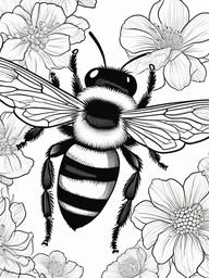 Bumble Bee Coloring Pages - Bumble Bee with pollen  simple coloring pages