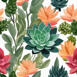 Plant clipart - succulent plant with colorful leaves  color,minimalist,vector clipart