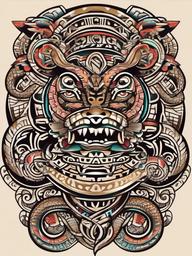 aztec serpent tattoo  simple vector color tattoo