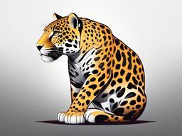 Jaguar cartoon  minimal, white background