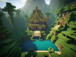 ancient temple hidden deep within a jungle - minecraft house ideas minecraft block style