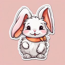 Adorable Bunny sticker- Fluffy Hoppy Charm, , color sticker vector art
