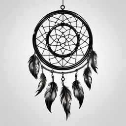 Disco Ball Dreamcatcher - Combine the allure of dreams with the vibrant reflections of a disco ball in a dreamcatcher tattoo.  minimal tattoo style, white background