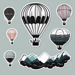 Hot air balloon sticker, Uplifting , sticker vector art, minimalist design